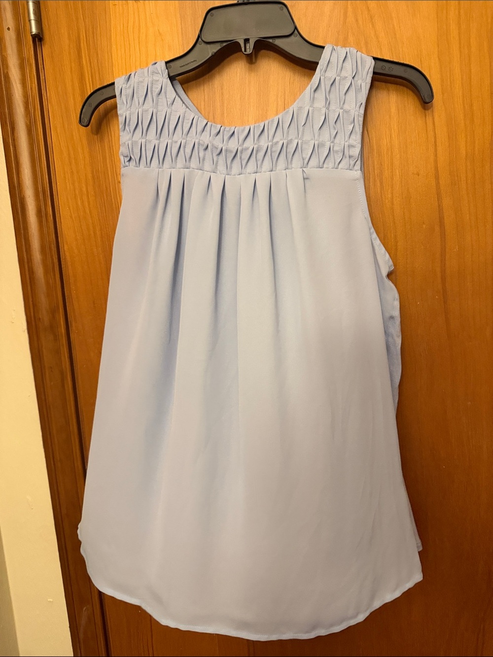 Elle Light Blue Pleated Yoke Camisole